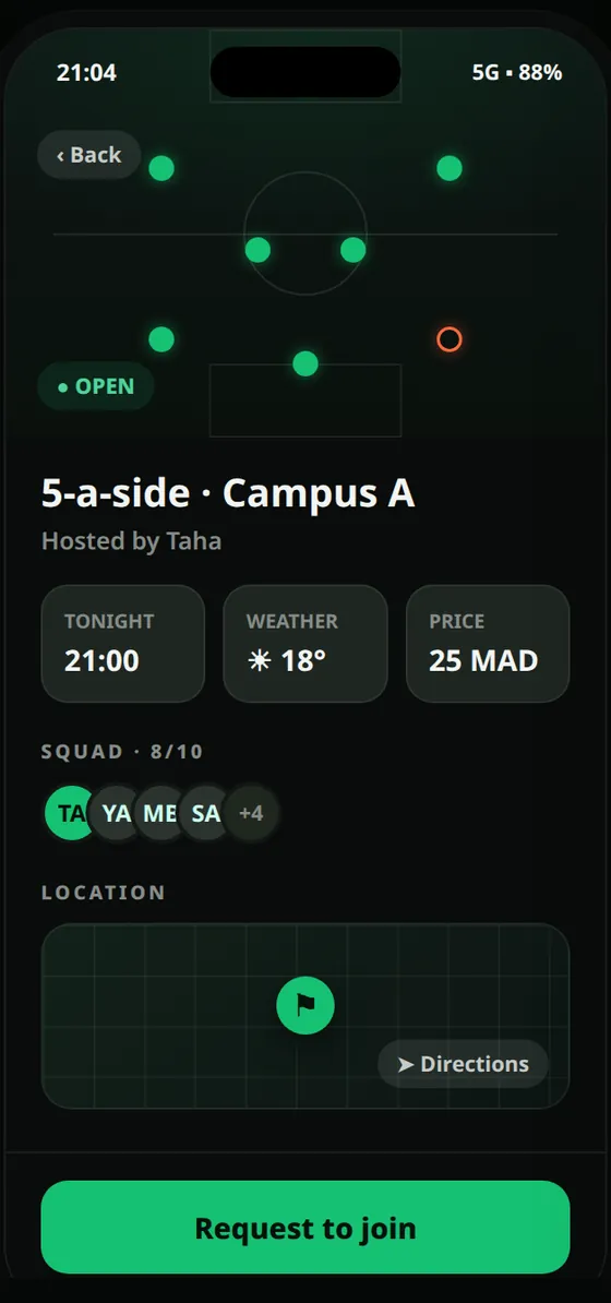 Vamo app screen